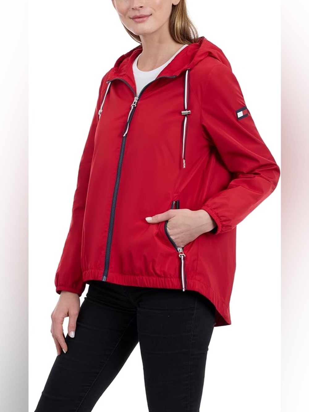 Tommy Hilfiger Red Hooded Bomber Jacket